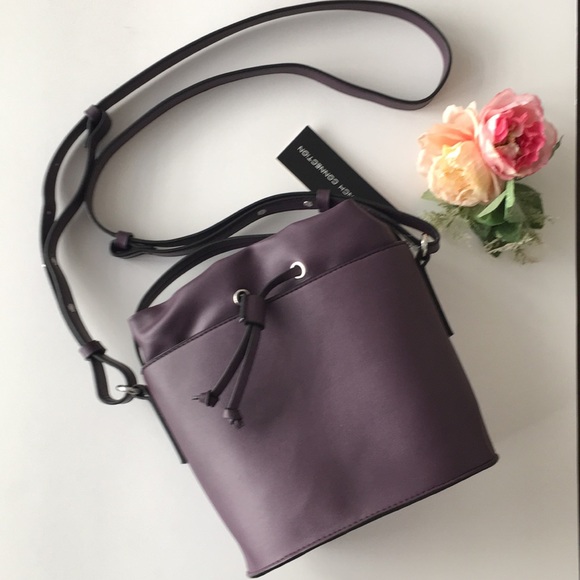 French Connection Handbags - French Connection Dane Bucket Bag Deep Purple NWT